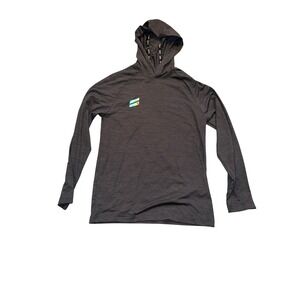 Hurley Mens Reflective Logo Hoodie Long Sleeve Performance Athletic Gray‎ Size S